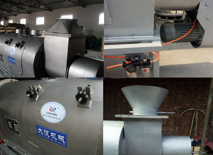 氣旋篩：電機(jī)，進(jìn)料口，氣壓裝置等特寫圖片